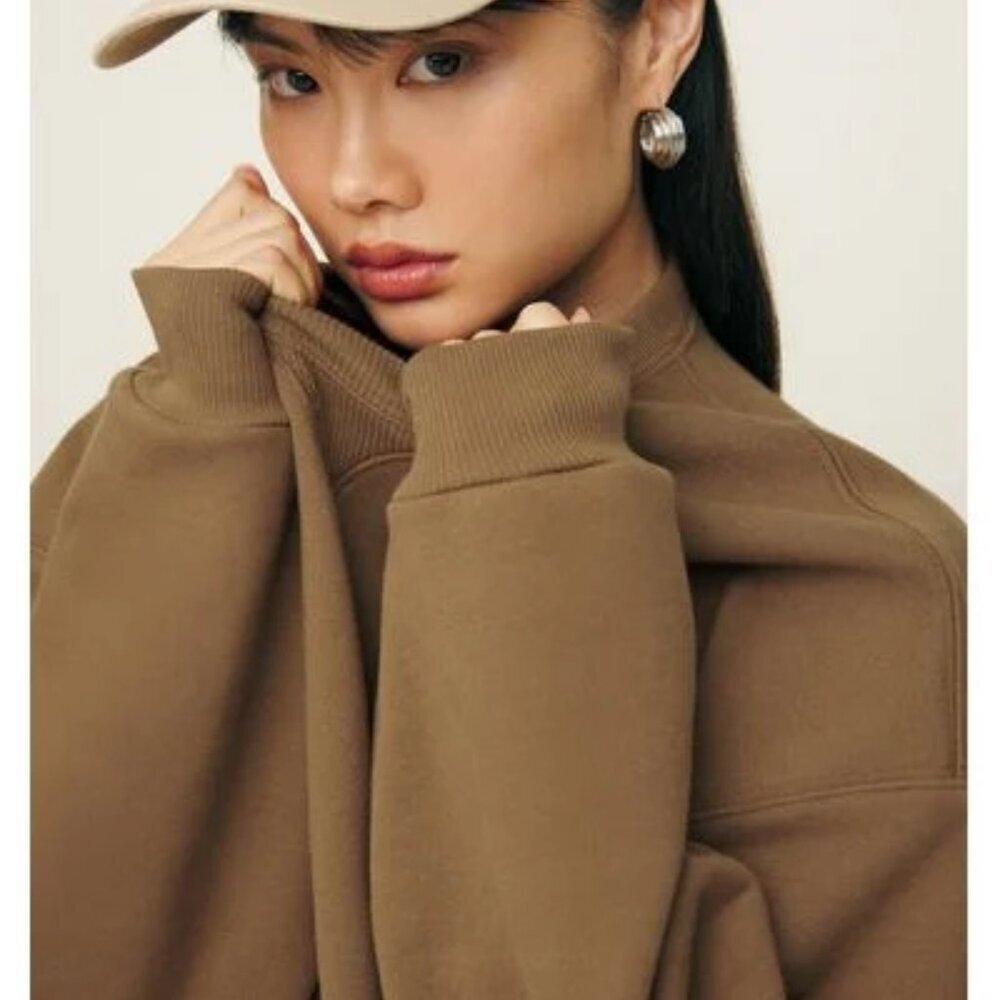 Reformation Vintage Oversized Crewneck Tan Sweatshirt